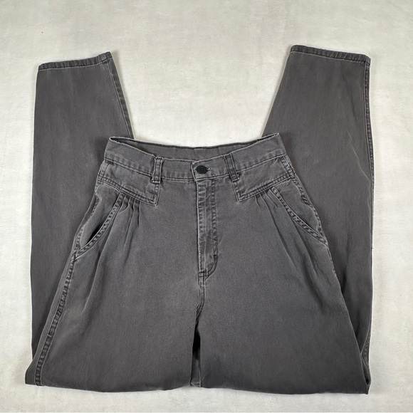 Vintage 90s Gray Women's Jeans pleated bareback 80s mom‎ jean high rise waisted - Picture 3 of 11
